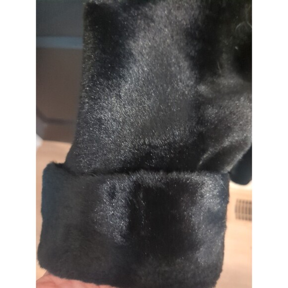 Luxurious Vintage Lorovi Black Faux Mink Fur Coat Sz Medium - Picture 5 of 10